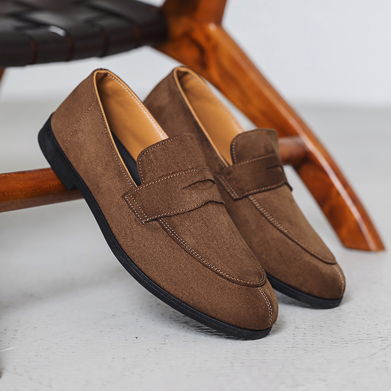 Men Shoes Boss - รองเท้าโลฟเฟอร์หนังแฟชั่นบุรุษน้ำหนักเบาพื้นรองเท้านุ่มรองเท้าสบายๆรองเท้าชุดย้อนยุค SLIP ON รองเท้าแตะแบนดีไซเนอร์รองเท้าธุรกิจ
