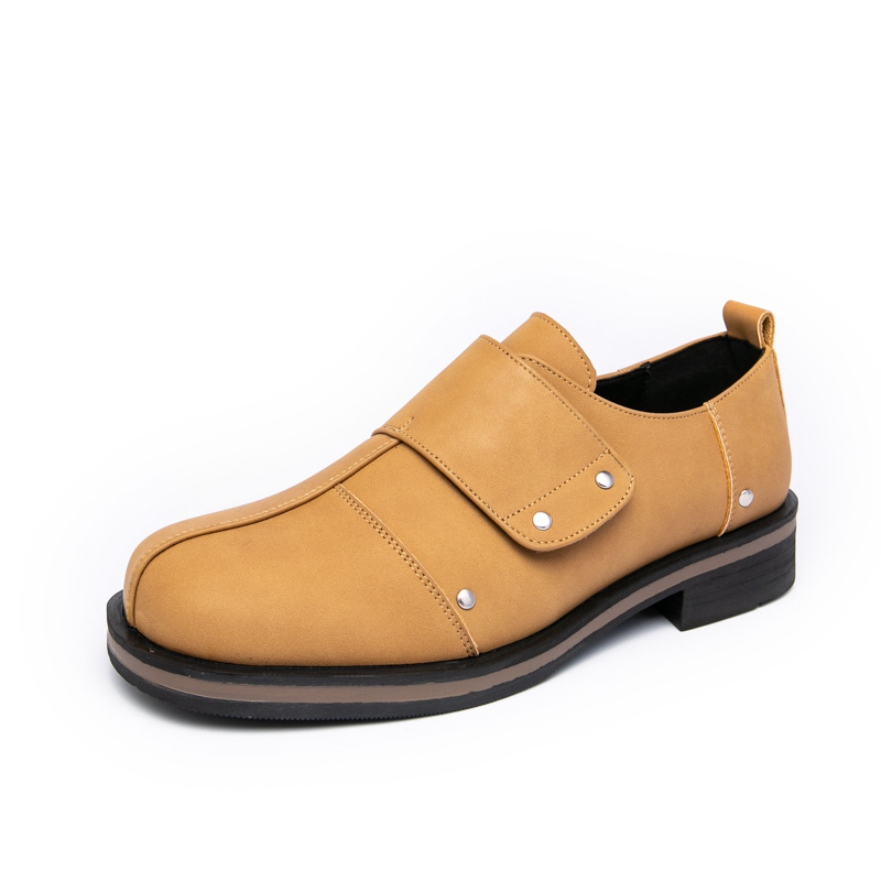 Men Shoes Velcro - รองเท้าหนังผู้ชายสไตล์ธุรกิจ สำหรับทำงาน ออกงาน ปาร์ตี้ งานแต่งงาน แบบสวมสบาย