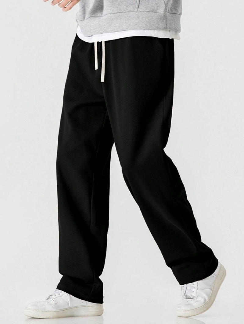 Men Shoes Joggers - กางเกงวอร์มผ้าฝ้ายผสมเอวยางยืด สวมใส่สบาย สไตล์ลำลอง สีเทา สำหรับผู้ชาย