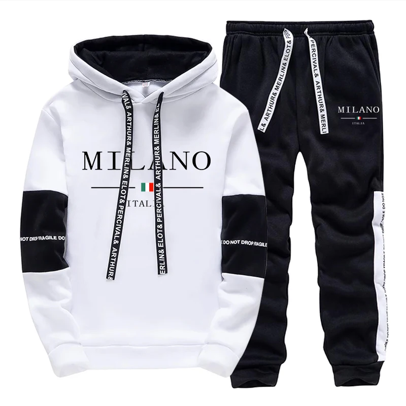 Men Shoes Joggers - ชุดเซ็ตผู้ชาย/เสื้อฮู้ด/กางเกงขายาว สไตล์อิตาลี เสื้อฮู้ดแฟชั่น ชุดกีฬา 2026 ฤดูใบไม้ร่วง