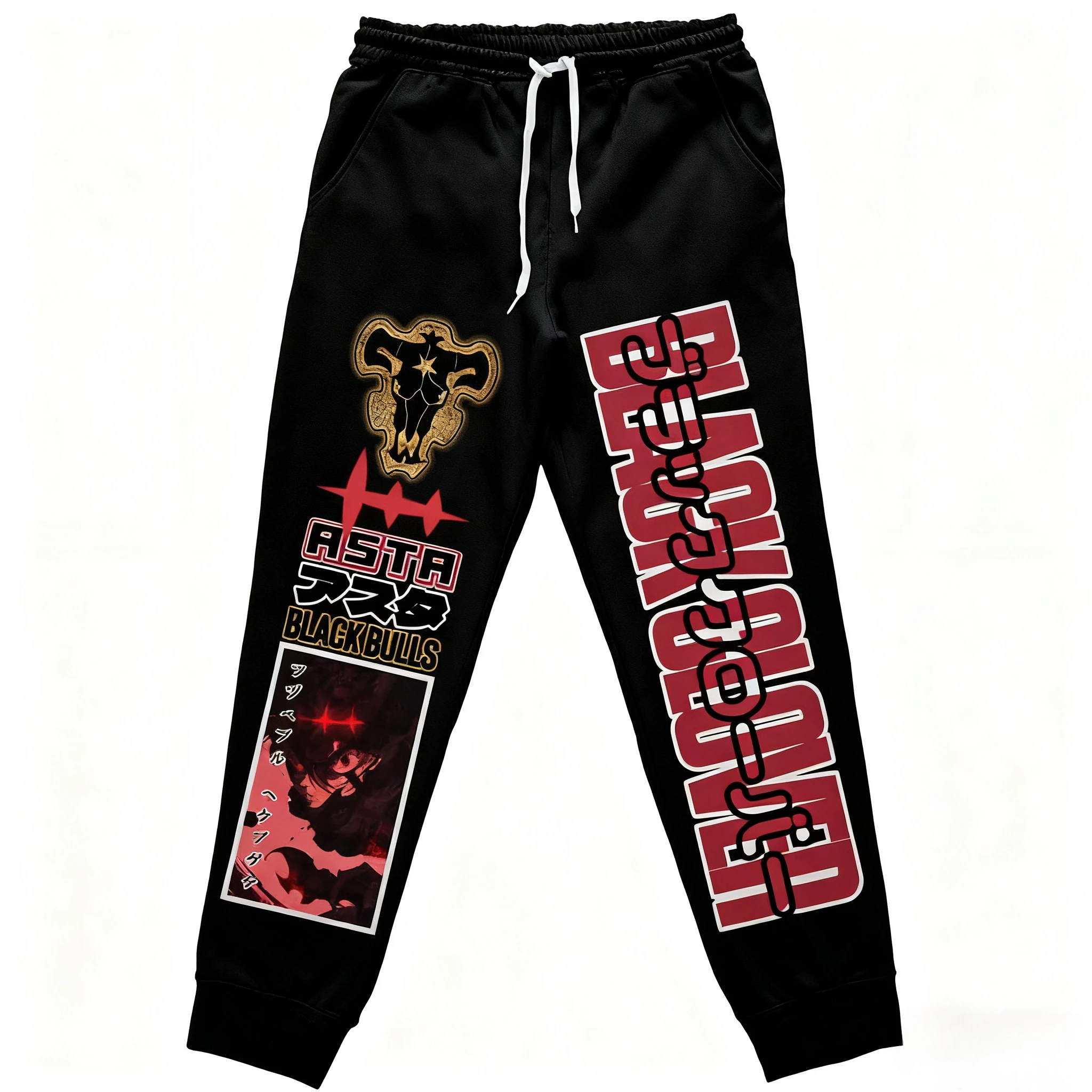 Men Shoes Joggers - กางเกงวอร์มลายการ์ตูนญี่ปุ่น New Black Clover สำหรับผู้ชาย สไตล์ลำลอง