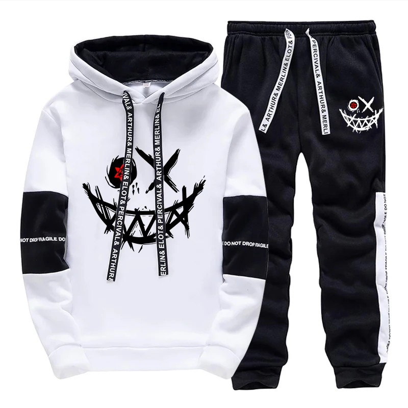 Men Shoes Joggers - ชุดเซ็ตผู้ชาย/เสื้อฮู้ด/กางเกงขายาว ฤดูใบไม้ร่วง 2026 แฟชั่นลำลองประจำวัน เสื้อฮู้ดมีฮู้ดและกางเกงจ็อกเกอร์ ชุดกีฬาแนวสตรีททันสมัย