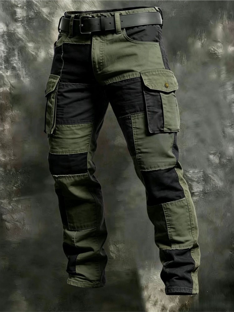 กางเกงคาร์โก้ผู้ชายผ้าฝ้ายสีกา - Men Shoes Joggers บทวิจารณ์และราคา
