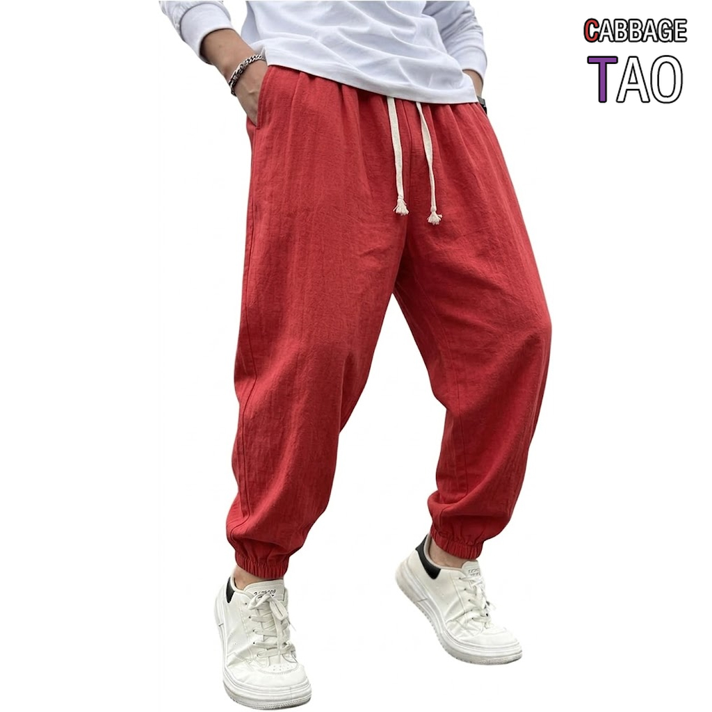 กางเกงฮาเร็มผ้าฝ้ายลินินสำหรับ - Men Shoes Joggers บทวิจารณ์และราคา