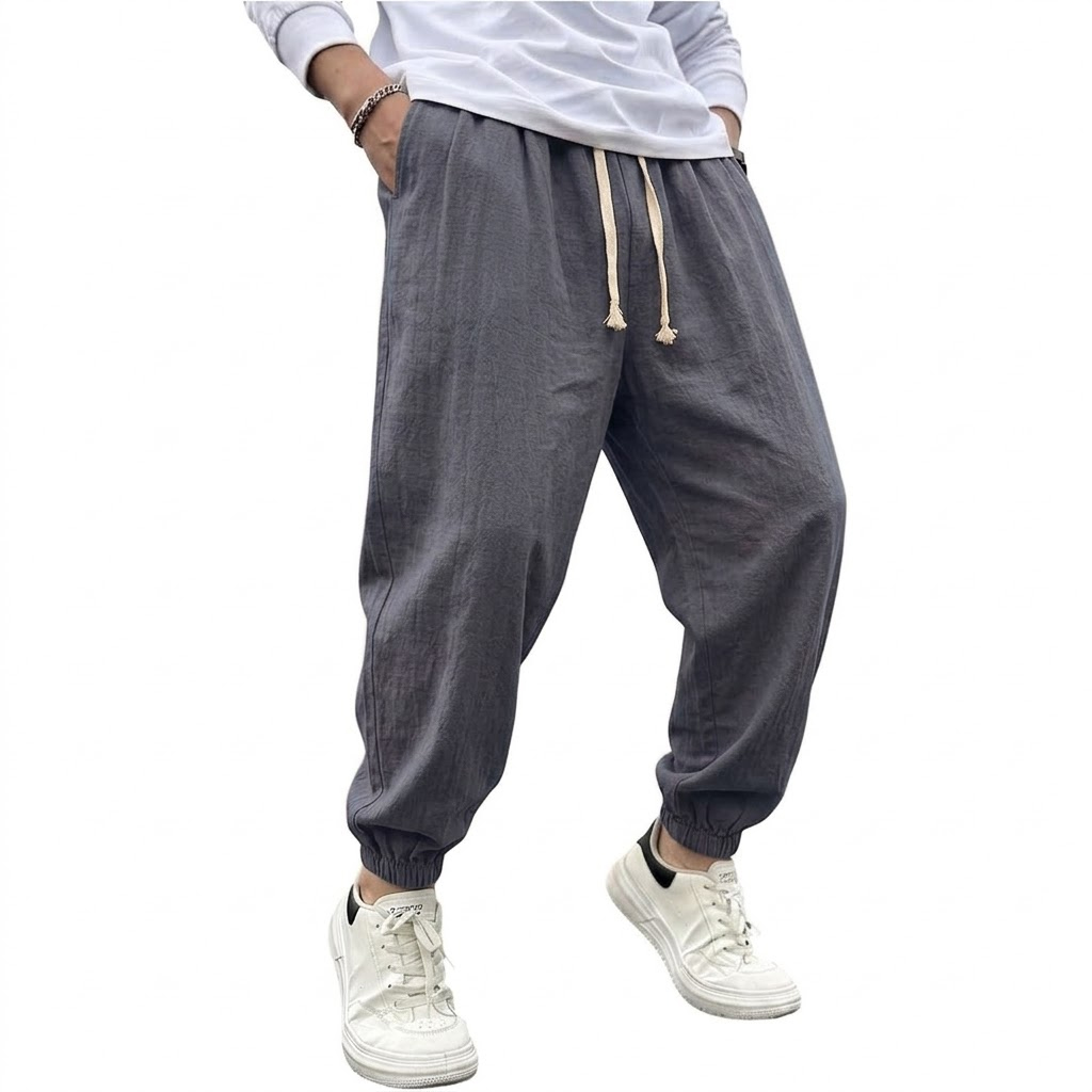 กางเกงฮาเร็มผ้าฝ้ายลินินสำหรับ - Men Shoes Joggers บทวิจารณ์และราคา