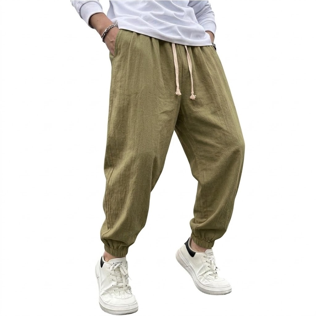กางเกงฮาเร็มผ้าฝ้ายลินินสำหรับ - Men Shoes Joggers บทวิจารณ์และราคา