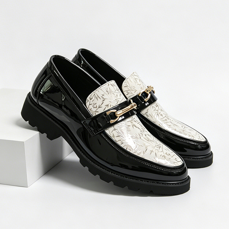 รองเท้าโลฟเฟอร์หนังแก้วลายไม้ไ - Men Shoes Boss บทวิจารณ์และราคา