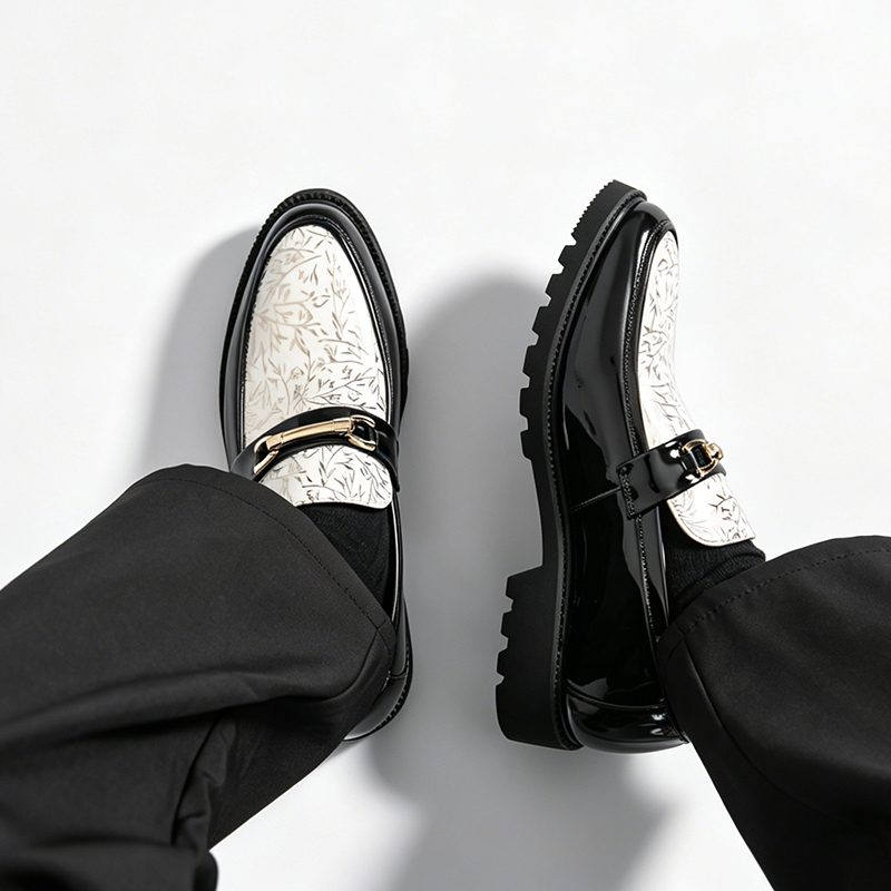 รองเท้าโลฟเฟอร์หนังแก้วลายไม้ไ - Men Shoes Boss บทวิจารณ์และราคา