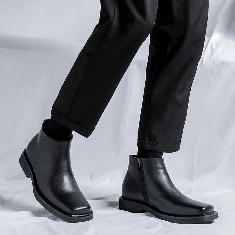 สีดําใหม่แฟชั่นผู้ชายรองเท้าหน - Men Shoes Boss บทวิจารณ์และราคา