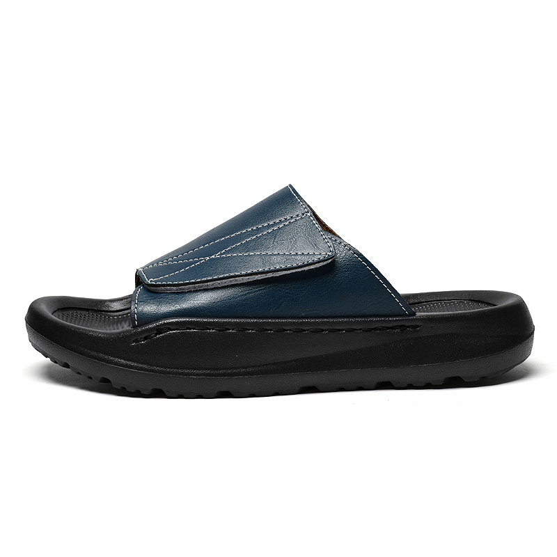 รองเท้าแตะหนังแบบสวมสำหรับผู้ช - Men Shoes Velcro บทวิจารณ์และราคา
