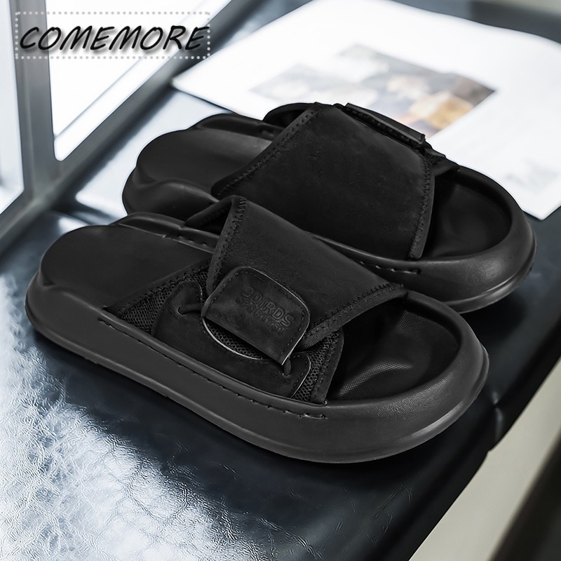 รองเท้าแตะพื้นหนาสำหรับผู้ชาย  - Men Shoes Velcro บทวิจารณ์และราคา