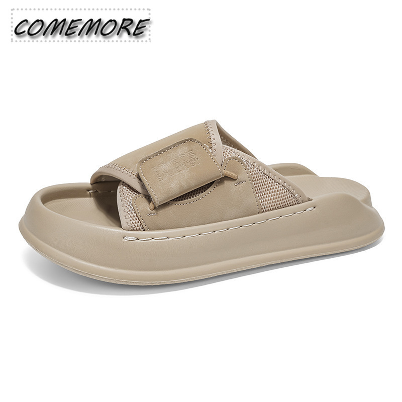 รองเท้าแตะพื้นหนาสำหรับผู้ชาย  - Men Shoes Velcro บทวิจารณ์และราคา