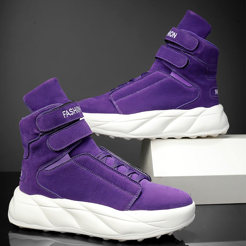 2026 สีม่วงรองเท้าผ้าใบผู้ชายเ - Men Shoes Velcro บทวิจารณ์และราคา