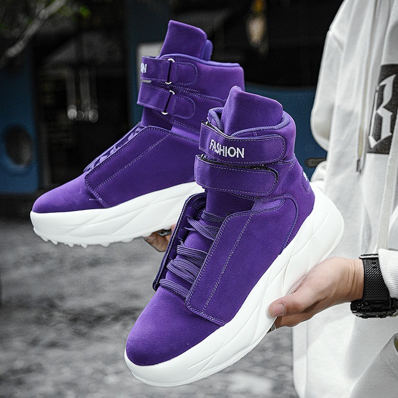 2026 สีม่วงรองเท้าผ้าใบผู้ชายเ - Men Shoes Velcro บทวิจารณ์และราคา