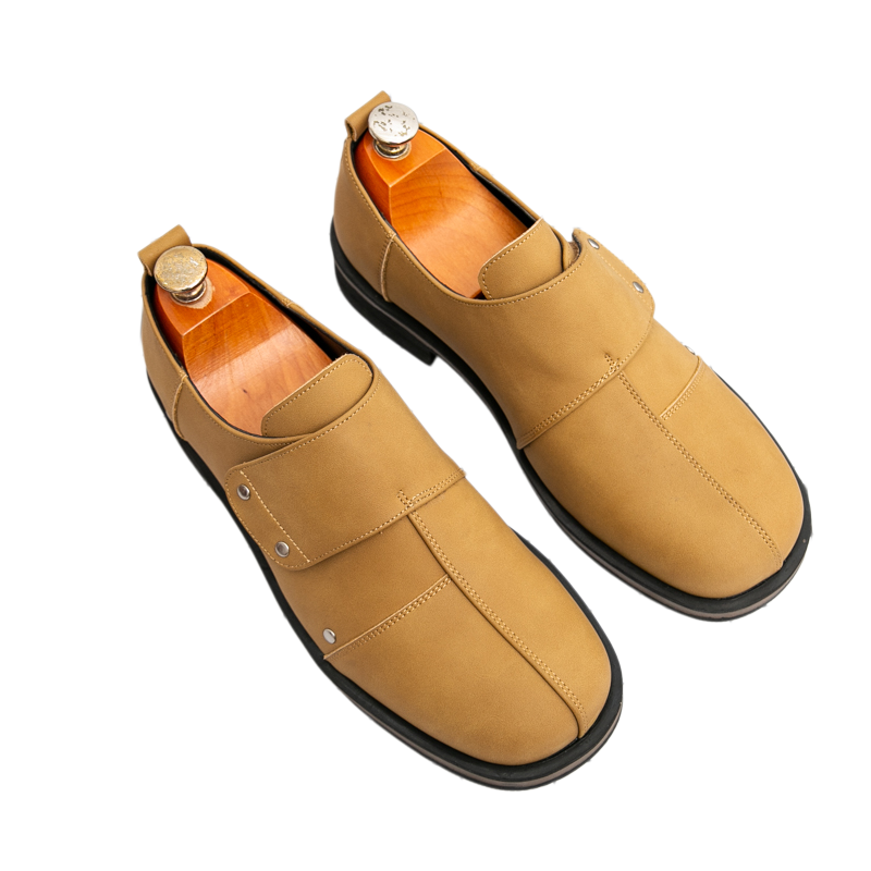 รองเท้าหนังผู้ชายสไตล์ธุรกิจ ส - Men Shoes Velcro บทวิจารณ์และราคา