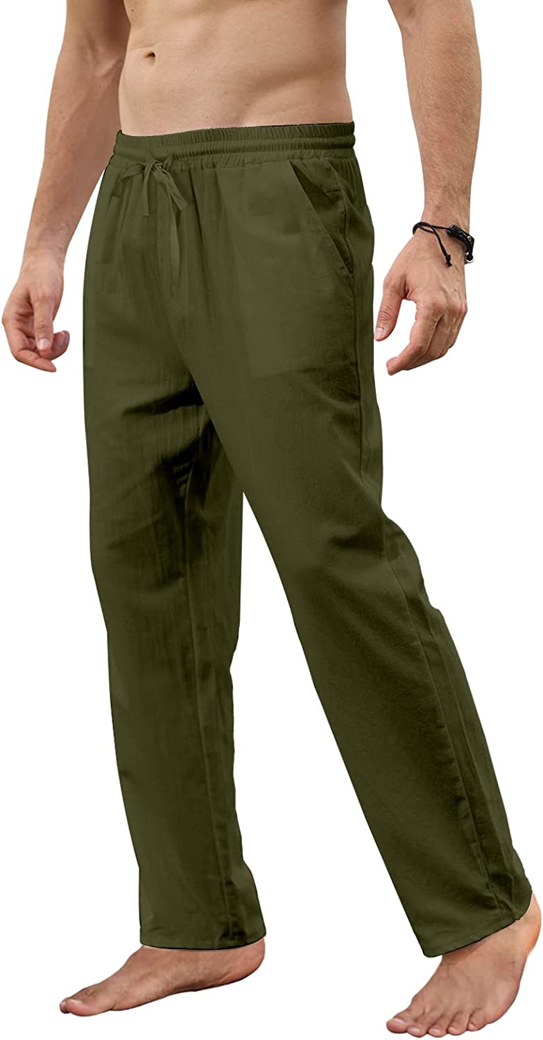 กางเกงฝ้ายลินินผู้ชาย, กางเกงล - Men Shoes Joggers บทวิจารณ์และราคา