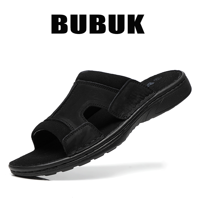 รองเท้าแตะหนังแบบสวมสำหรับผู้ช - Men Shoes Velcro บทวิจารณ์และราคา