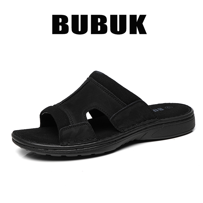 รองเท้าแตะหนังแบบสวมสำหรับผู้ช - Men Shoes Velcro บทวิจารณ์และราคา