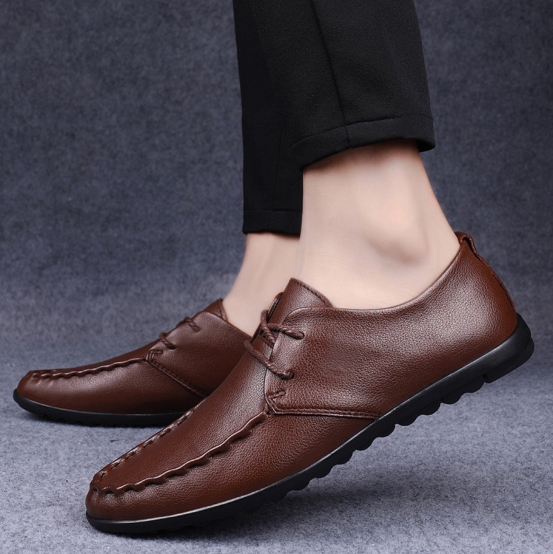 รองเท้ารองเท้าผู้ชายหนังแท้ผู้ - Men Shoes Boss บทวิจารณ์และราคา