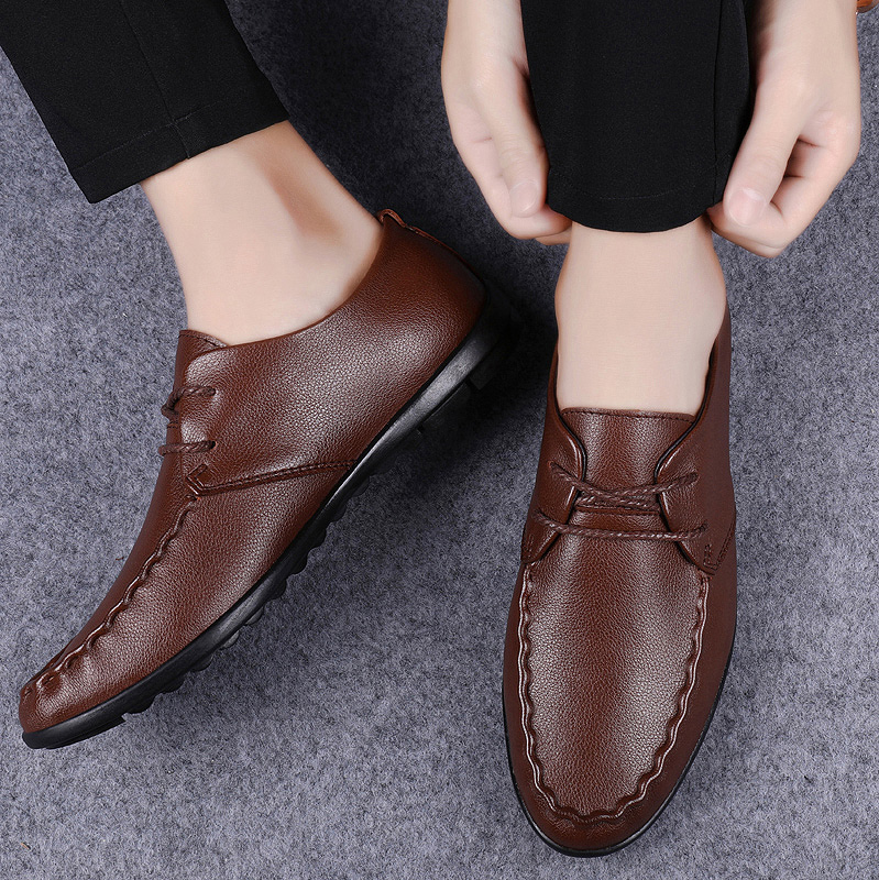 รองเท้ารองเท้าผู้ชายหนังแท้ผู้ - Men Shoes Boss บทวิจารณ์และราคา