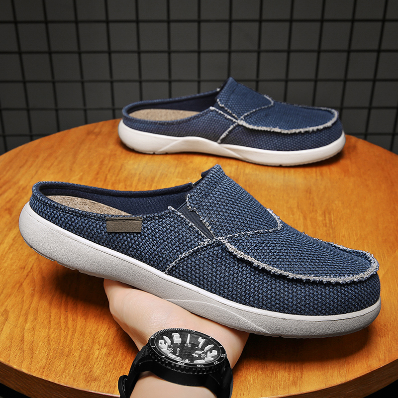 รองเท้าผ้าใบแบบสวมครึ่งเท้าสำห - Men Shoes Xxl บทวิจารณ์และราคา
