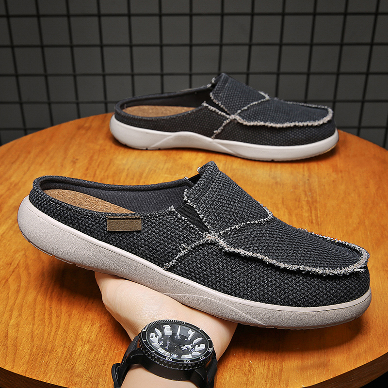 รองเท้าผ้าใบแบบสวมครึ่งเท้าสำห - Men Shoes Xxl บทวิจารณ์และราคา