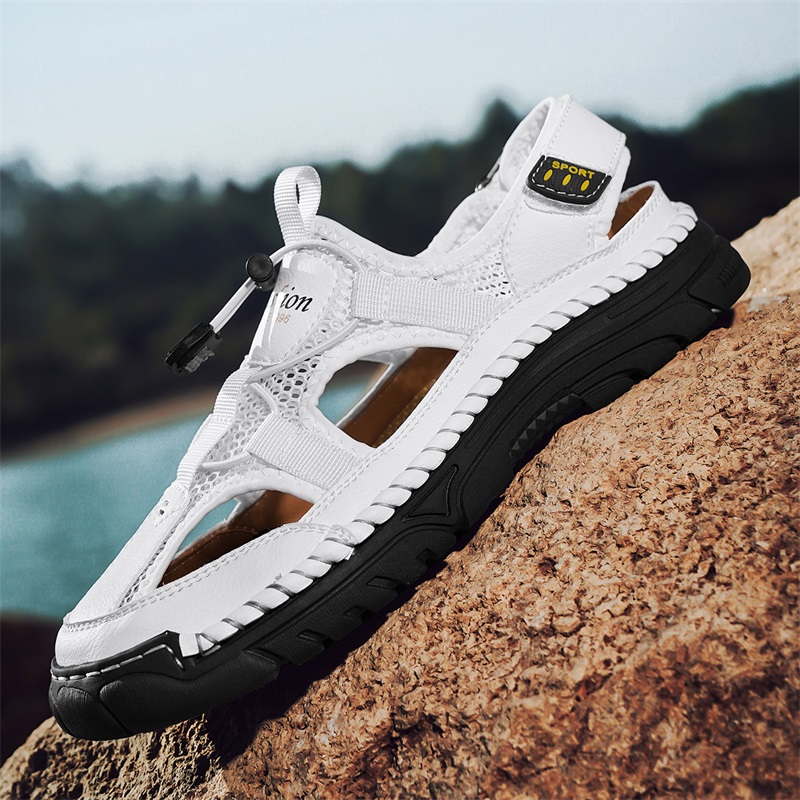 รองเท้าแตะพิมพ์ลายตัวอักษรเรีย - Men Shoes Velcro บทวิจารณ์และราคา