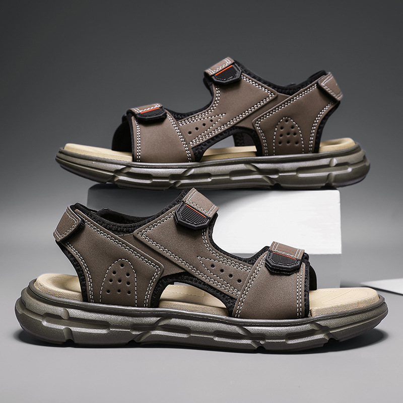 รองเท้าแตะกลางแจ้งสำหรับฤดูร้อ - Men Shoes Velcro บทวิจารณ์และราคา