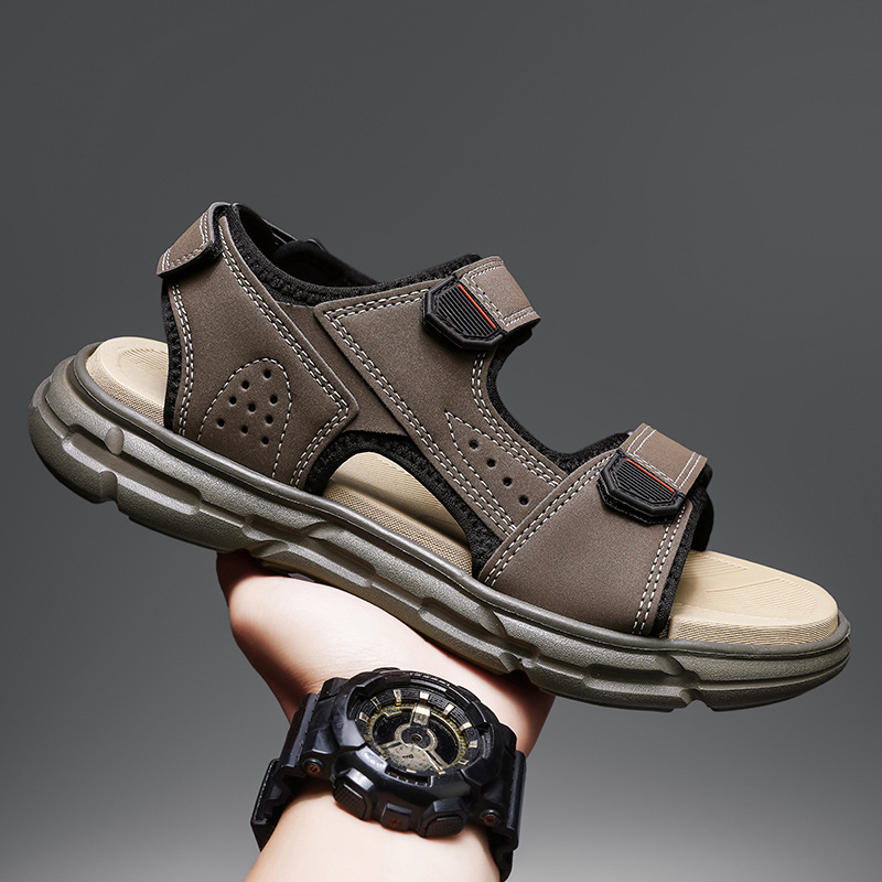 รองเท้าแตะกลางแจ้งสำหรับฤดูร้อ - Men Shoes Velcro บทวิจารณ์และราคา